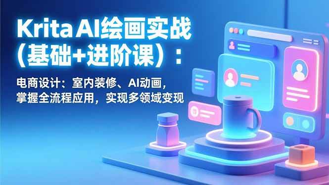 (17023期)Krita AI绘画实战(基础+进阶课):电商设计、室内装修、AI动画,掌握全流程应用,实现多领域变现 (17023期)Krita AI绘画实战(基础+进阶课):电商设计、室内装修、AI动画,掌握全流程应用,实现多领域变现
