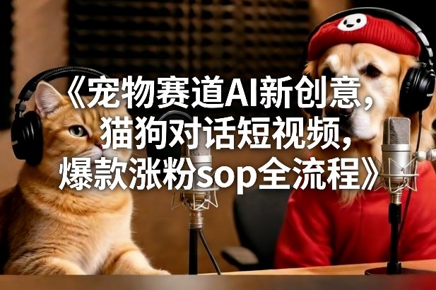 宠物赛道AI新创意,猫狗对话短视频,爆款涨粉sop全流程 宠物赛道AI新创意,猫狗对话短视频,爆款涨粉sop全流程