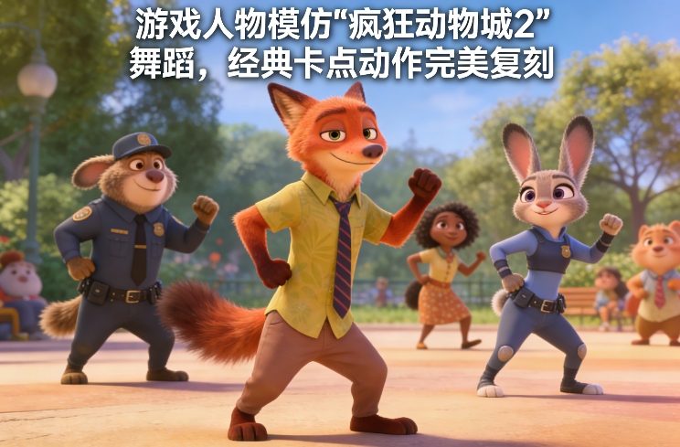 游戏人物模仿“疯狂动物城2”舞蹈,经典卡点动作完美复刻 游戏人物模仿“疯狂动物城2”舞蹈,经典卡点动作完美复刻
